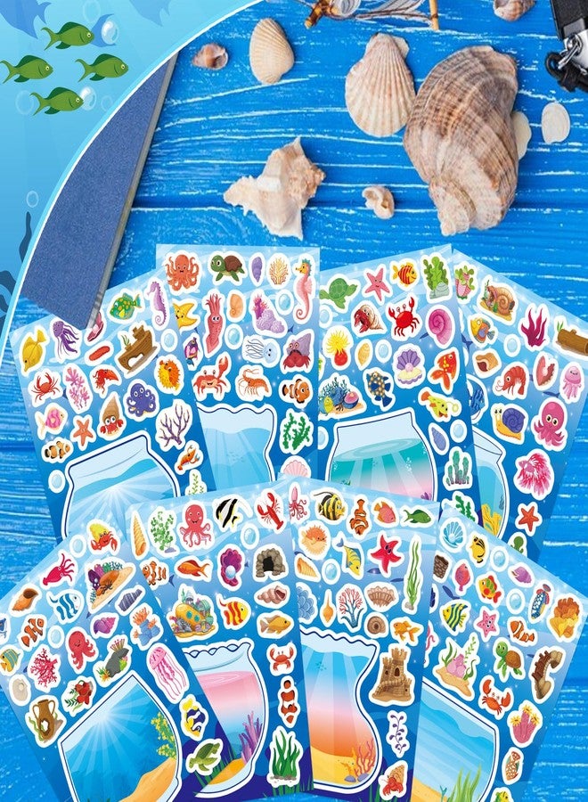 DUJAA 24 Sheets Ocean Stickers for Kids, Summer Sea Animal Aquarium Scene, Make Your Own Under The Sea Fish Tank, Classroom Activities Ocean Sea Party Favors - Image 5