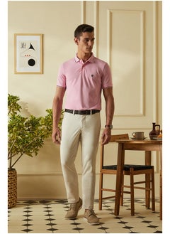 Van Heusen Van Heusen Men's Regular Fit Polo T-Shirt (VSKP517S011423_Pink L)  - Image 2