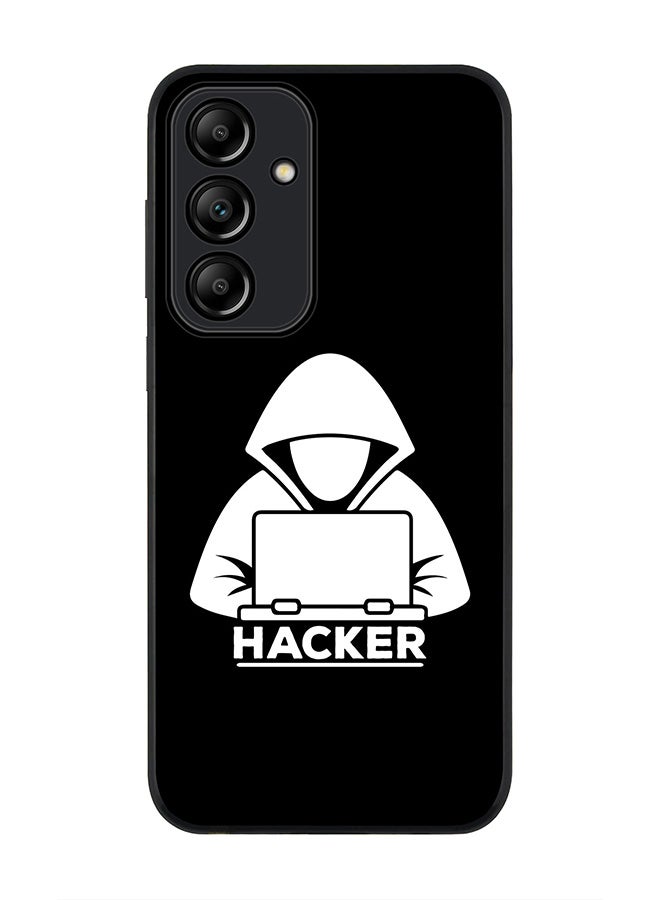 Stylizedd Rugged Black Edge Case for Samsung Galaxy A55, Slim fit Soft Case Flexible Rubber Edges Anti Drop TPU Gel Thin Cover -  Hacker - Image 1