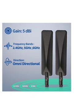 ماركة غير محددة هوائي واي فاي ثلاثي النطاق 6E، هوائي واي فاي 2.4GHz 5GHz 6GHz 5dBi MIMO RP-SMA للاتصال اللاسلكي عالي السرعة في المنازل الذكية والمكاتب (عبوة مكونة من قطعتين)  - Image 5