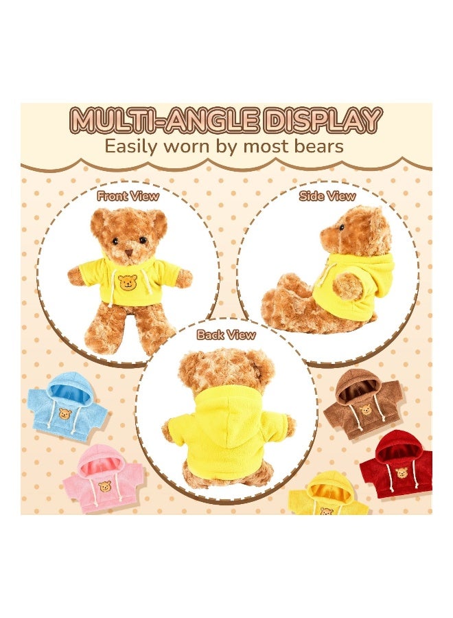 5 Pcs Bear Clothes, Various Colors Tee Bear Hoodie, Bear Sublimation, Classic Tiny DIY Clothes for Bears Plush Bear Clothes Crew Neck Stuffed Animal Clothes Fit 35-45CM Stuffed Bear Dolls  - Image 3