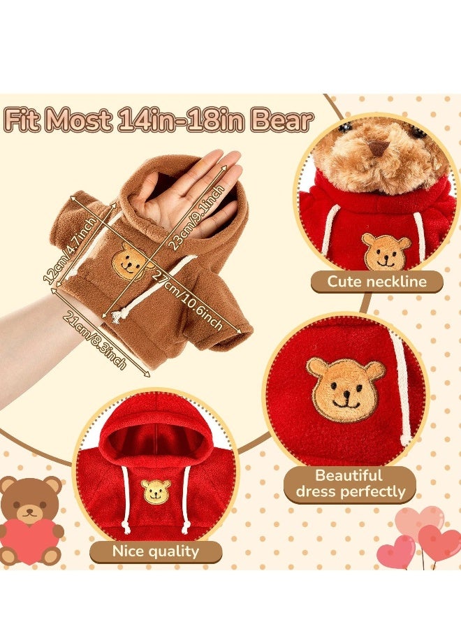 5 Pcs Bear Clothes, Various Colors Tee Bear Hoodie, Bear Sublimation, Classic Tiny DIY Clothes for Bears Plush Bear Clothes Crew Neck Stuffed Animal Clothes Fit 35-45CM Stuffed Bear Dolls  - Image 4