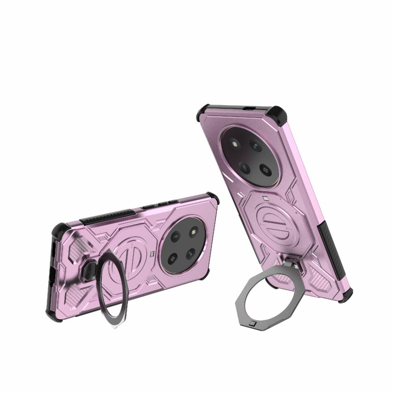 HuHa Case Cover For Honor X60 Pro 5G J-20 Solid Color MagSafe Magnetic TPU+PC Phone Case(Pink) - Image 5