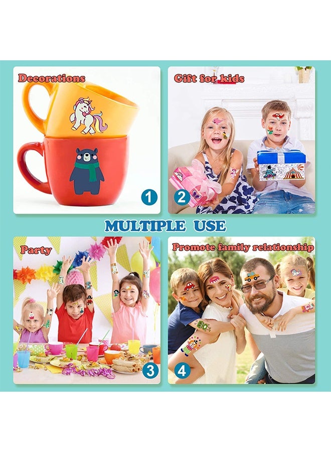 ليمون ٣٠ ورقة وشم مضيء للأطفال، ملصقات وشم مؤقتة بأنماط متنوعة برسومات حورية البحر/ديناصور للأولاد والبنات، لوازم حفلات مضيئة. - Image 3