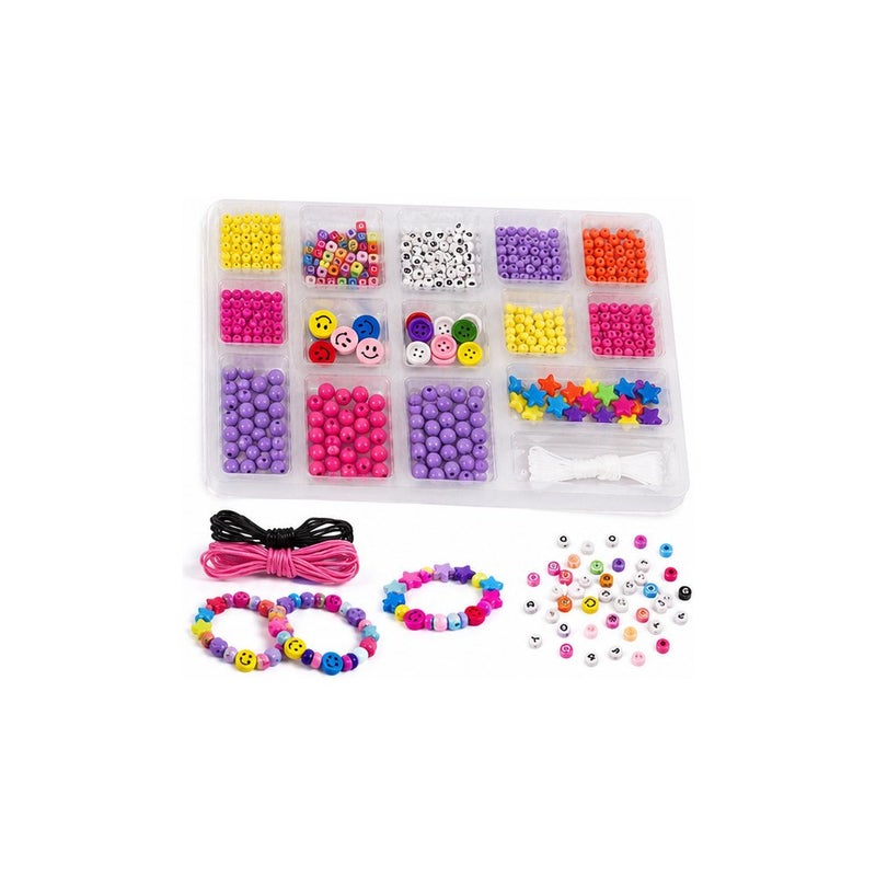 Designer Imagination Time | DIY Jewellery Design Bead Kit for Girls, Bracelet Making Set with Colourful Beads and Elastic Cord - Image 1
