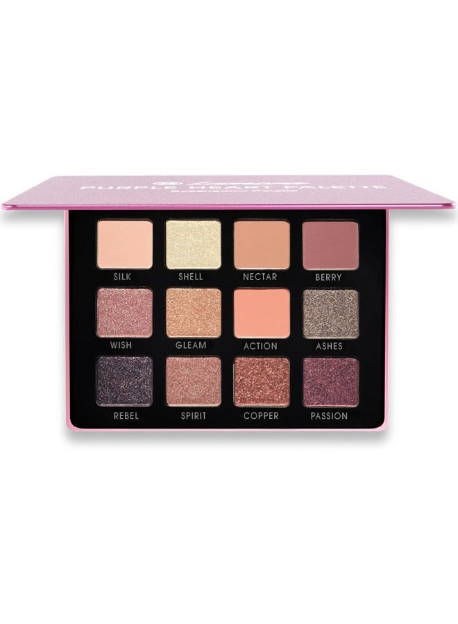 Lamora Nude Pink Eyeshadow Palette - 12 Rose Highly Pigmented Shimmer & Matte Shades - Travel Size Makeup Palette with Mirror - Image 1
