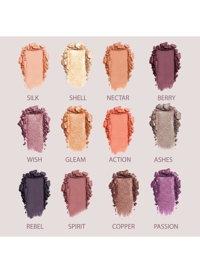 Lamora Nude Pink Eyeshadow Palette - 12 Rose Highly Pigmented Shimmer & Matte Shades - Travel Size Makeup Palette with Mirror - Image 5