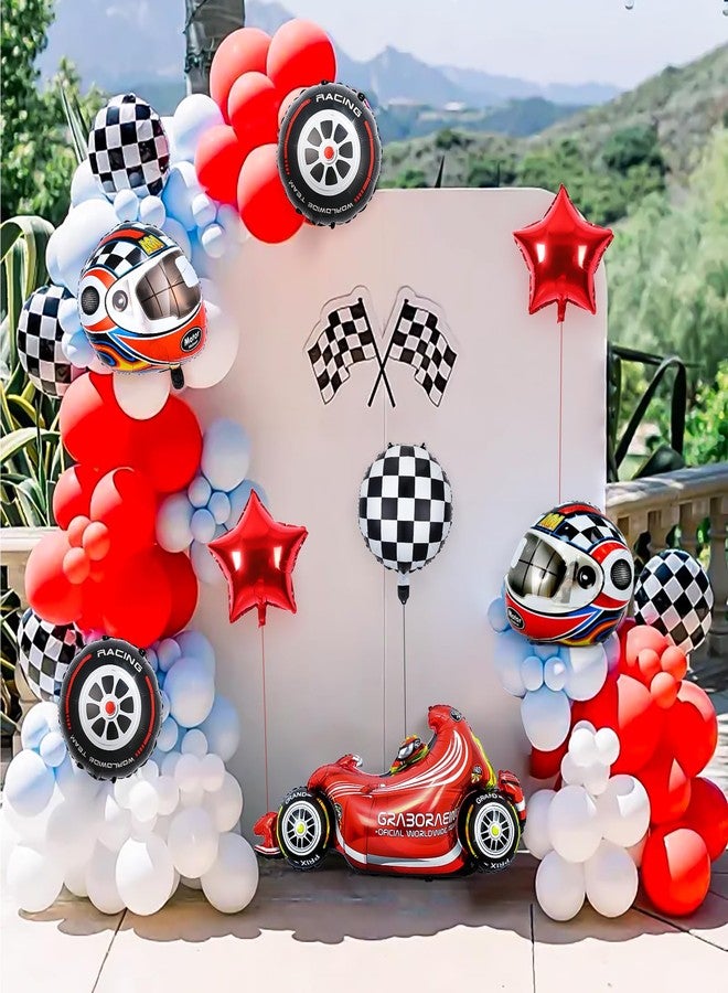 Piokio 9 PCS Race Car Balloons, for Birthday Race Car Theme Party Decorations, lightning mcqueen, hot wheels birthday decorations - Image 2
