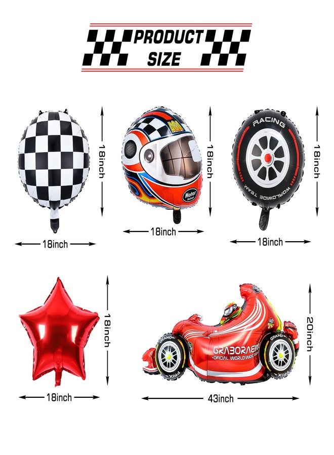 Piokio 9 PCS Race Car Balloons, for Birthday Race Car Theme Party Decorations, lightning mcqueen, hot wheels birthday decorations - Image 3