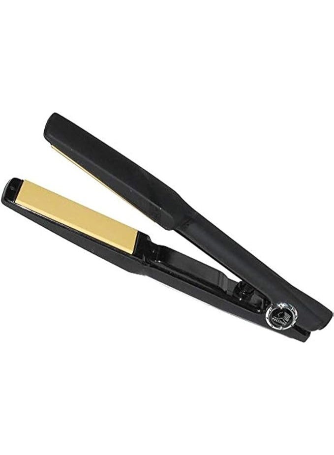 دي إل سي  مكواة فرد الشعر DLC ألواح تيتانيوم مسطحة لون أسود تعمل بالكهرباء HS-C327