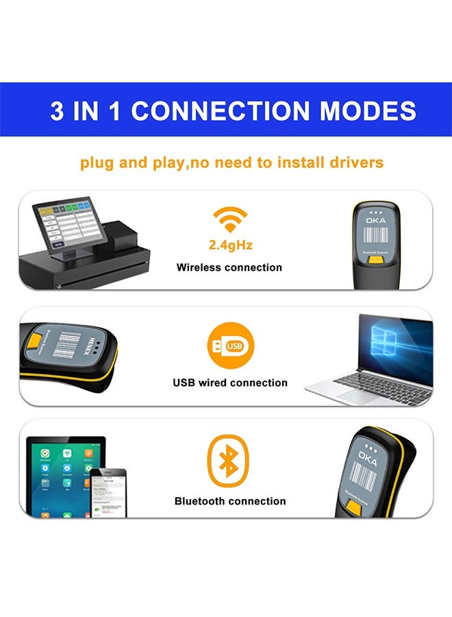 OKA Laser Barcode Scanner QR Code High Quality Wireless That Works With Bluetooth 2D - Image 5