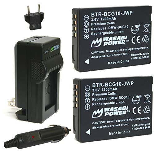 Wasabi Power Battery (2-Pack) and Charger for Panasonic DMW-BCG10, DMW-BCG10E, DMW-BCG10PP and Panasonic Lumix DMC-3D1, DMC-SZ8, DMC-TZ6, DMC-TZ7, DMC-TZ8, DMC-TZ10, DMC-TZ18, DMC-TZ19, DMC-TZ20, DMC-TZ25, DMC-TZ30, DMC-TZ35, DMC-ZR1, DMC-ZR3, DMC-ZS1, DMC-ZS3, DMC-ZS5, DMC-ZS6, DMC-ZS7, DMC-ZS8, DMC-ZS9, DMC-ZS10, DMC-ZS15, DMC-ZS19, DMC-ZS20, DMC-ZS25, DMC-ZX1, DMC-ZX3 - Image 1