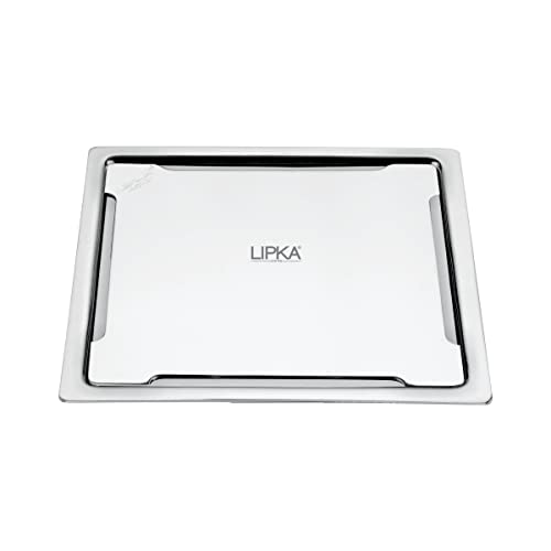 LIPKA Beta Deluxe Square Flat Cut Floor Drain|Premium Stainless Steel |6 x 6 Inches| - Image 1