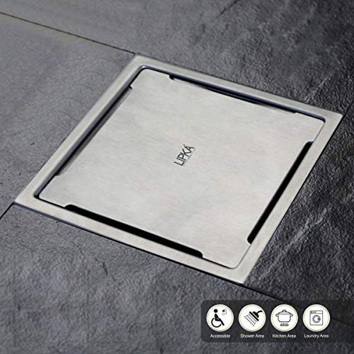 LIPKA Beta Deluxe Square Flat Cut Floor Drain|Premium Stainless Steel |6 x 6 Inches| - Image 5