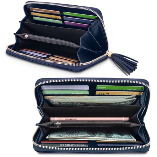 Coco Rossi Women Wallets Multi Card Case Wallet Clutch Wallet Card Holder Organizer Ladies Purse Tassel Wrist strap Purse,Gold Dandelion - Image 3