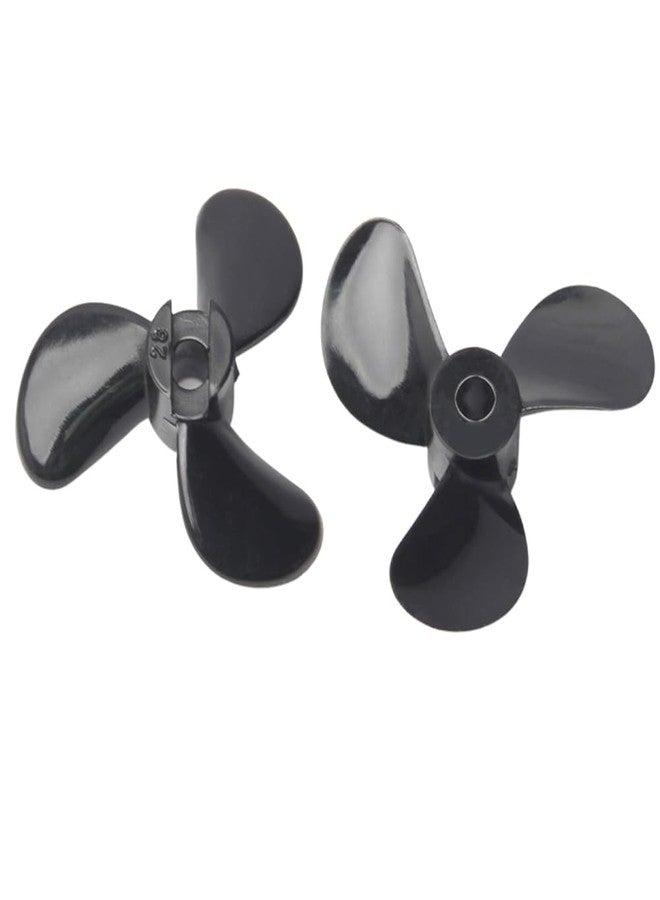 Fielect 2Pairs 3 Blades CW/CCW Propeller for Ship Model Rc Boat Propeller Black Plastic Propeller, 28mm Diameter, 3mm Hole Dia - Image 1