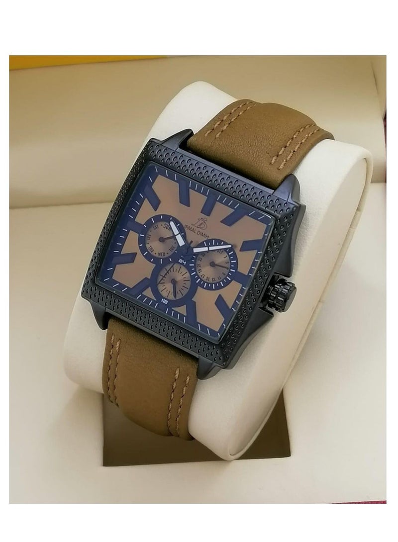 ساعه رجالي ضد الما استيل من الجلد عقارب