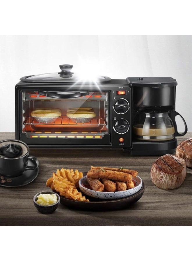 MUNTAQI 3-in-1 Breakfast Maker Machine – Mini Drip Coffee Maker, Bread Toaster Oven & Frying Pan | Multifunctional Breakfast Station for Home, Office, Dorm | Compact All-in-One Breakfast Appliance - Image 4