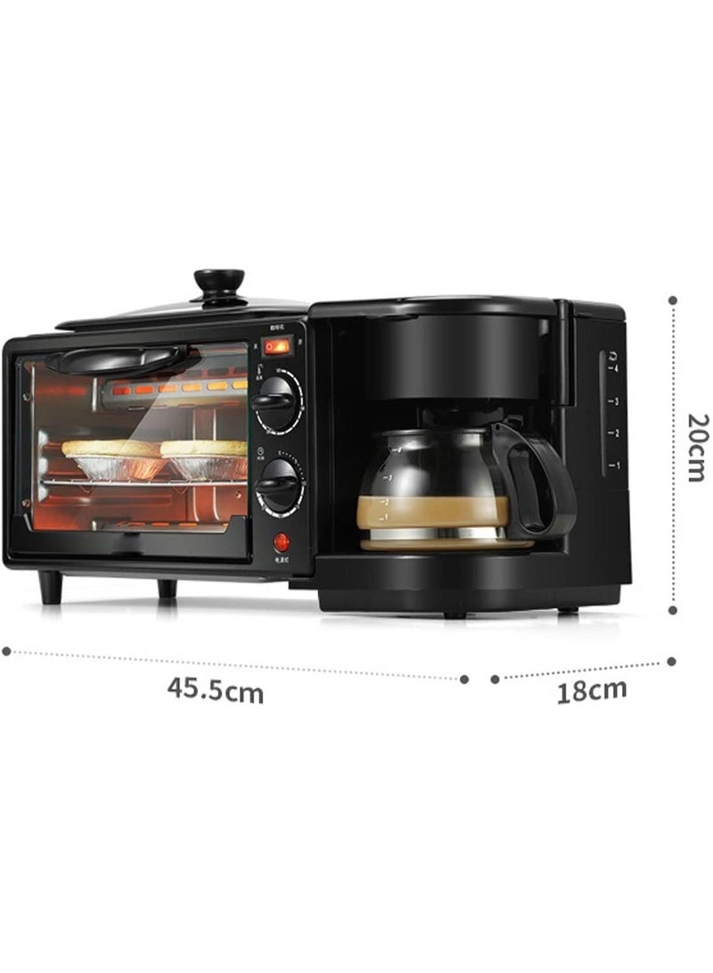 MUNTAQI 3-in-1 Breakfast Maker Machine – Mini Drip Coffee Maker, Bread Toaster Oven & Frying Pan | Multifunctional Breakfast Station for Home, Office, Dorm | Compact All-in-One Breakfast Appliance - Image 3