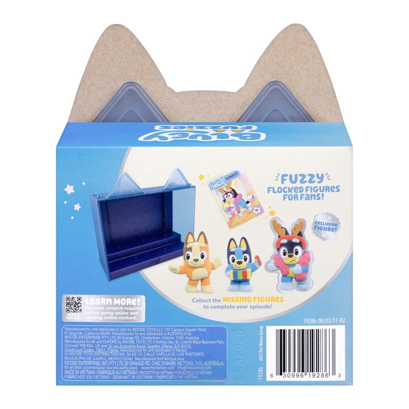 BLUEY Fuzzies Episode Pack: Magic Xylophone – 3 Specially Flocked Mini-Figures, 1 Exclusive, Display Case, Trading Card & Collector’s Guide, 80 to Collect in Series 1 - Image 5
