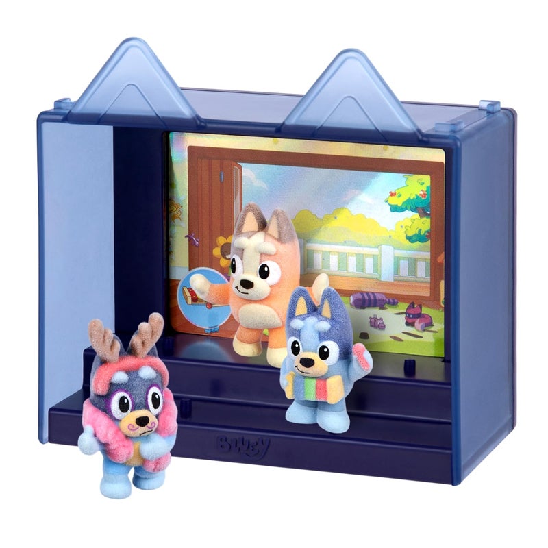 BLUEY Fuzzies Episode Pack: Magic Xylophone – 3 Specially Flocked Mini-Figures, 1 Exclusive, Display Case, Trading Card & Collector’s Guide, 80 to Collect in Series 1 - Image 2