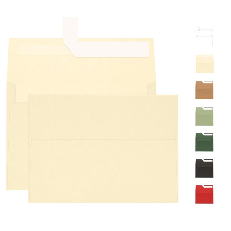 Goefun A7 Ivory Envelopes 100 Pack, Goefun 5x7 Self Seal Cream Envelopes for Invitation, 5x7 Cards, Wedding, Graduation, Mailing, 5.25 x 7.25 in, 120GSM - Image 1