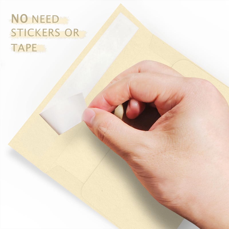 Goefun A7 Ivory Envelopes 100 Pack, Goefun 5x7 Self Seal Cream Envelopes for Invitation, 5x7 Cards, Wedding, Graduation, Mailing, 5.25 x 7.25 in, 120GSM - Image 4