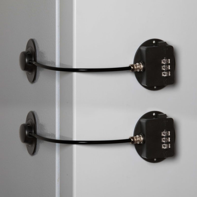 FIGEPO Fridge Freezer Child Safety Lock with Strong Adhesive 2 Black - Image 2