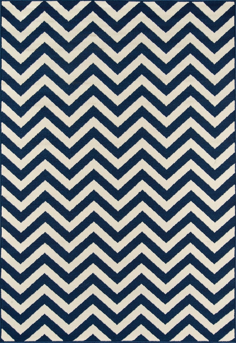 Momeni Rugs Baja Collection Contemporary Indoor Outdoor Area Rug Easy to Clean UV protected Fade Resistant 23 x 46 Navy Blue
