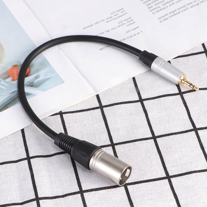 0. Stereo 3.5mm Male to Male Plug Audio Speaker Amplifier Microphone Mic Adapter Cable TC210KM173 (Black) - Image 1