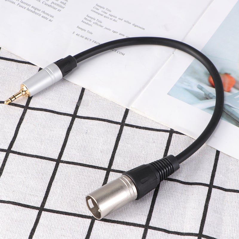 0. Stereo 3.5mm Male to Male Plug Audio Speaker Amplifier Microphone Mic Adapter Cable TC210KM173 (Black) - Image 2