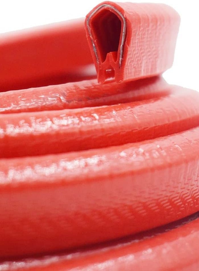 33Ft (10M) Meter Car Door Edge Guards U Shape Trim Rubber Seal Protector Rubber Car Door Protector Anti Collision Rubber Clips Fit For Car Door Red - Image 3