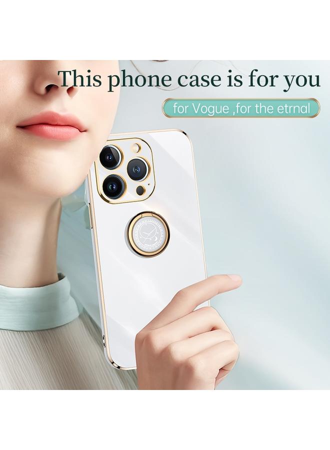 S-TOP Case For iPhone 13 Pro Max XINLI Straight Edge 6D Electroplate TPU Phone Case with Ring Holder - Image 3