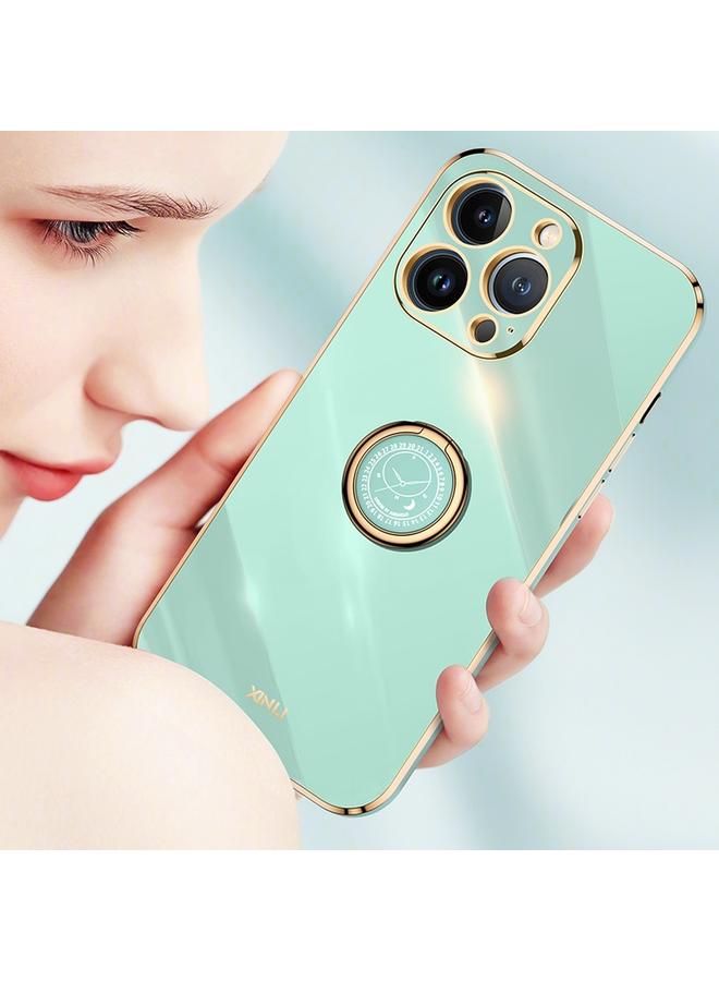 S-TOP Case For iPhone 13 Pro Max XINLI Straight Edge 6D Electroplate TPU Phone Case with Ring Holder - Image 5