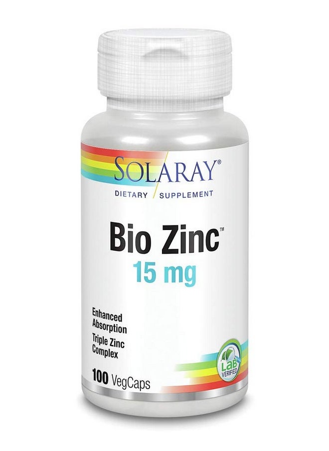 Solaray - Bio Zinc 15Mg Solaray 100 Vegcaps - Image 1