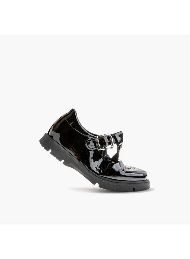 Pablosky Girls' Perforated School Shoes with Buckle  Closure - 360119-Y  - Image 5