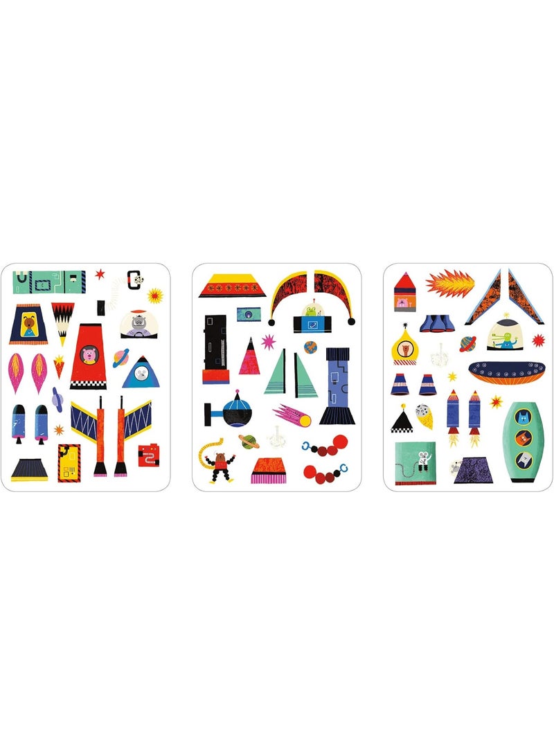 Mudpuppy Rocket Ships Magnetic Build-It Game â€“ Magnetic Toys for Ages 4+, Fun & Compact Travel Activity for Kids, Includes 60+ Magnets and Durable Storage Tin - Image 4