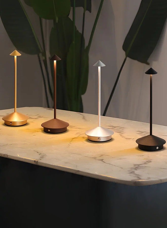 Hanayo LED Rechargeable Table Lamp Simple Aluminum Creative Mushroom Night Light Restaurant Table Light Bedside Atmosphere Light Decorative Lamp(Black) - Image 3