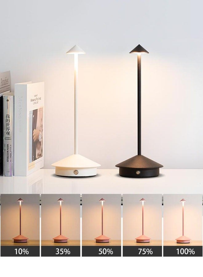 Hanayo LED Rechargeable Table Lamp Simple Aluminum Creative Mushroom Night Light Restaurant Table Light Bedside Atmosphere Light Decorative Lamp(Black) - Image 4