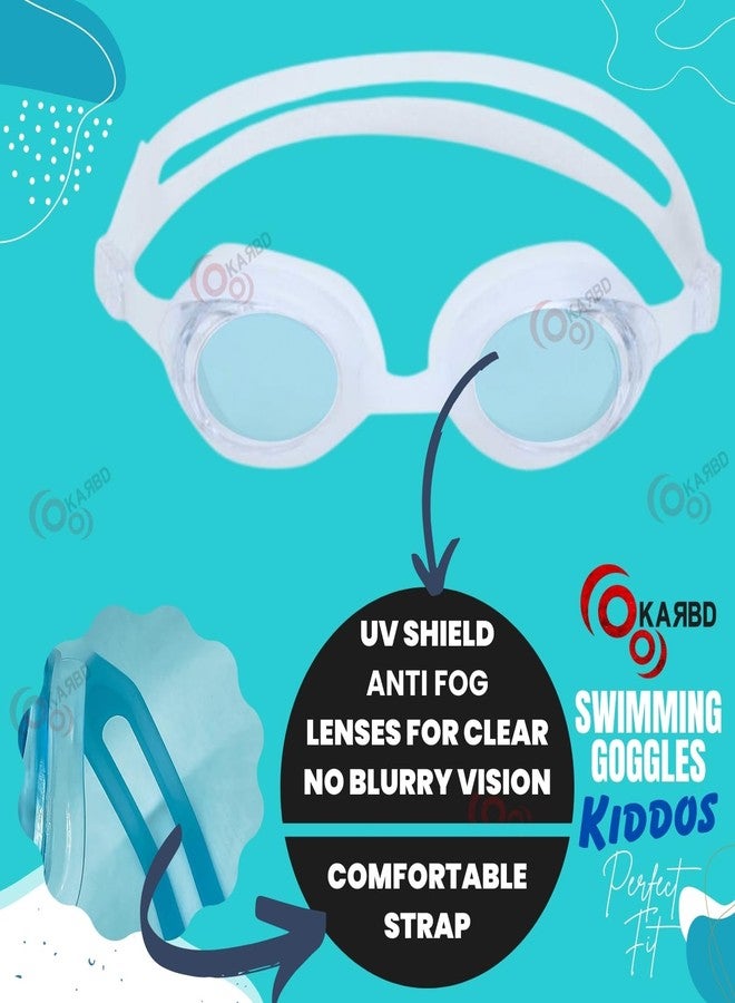 KARBD Swimming Goggles Kids Size with Anti Fog UV Protection Glasses - Kiddos Solid, Assorted G Multicolor - Image 4