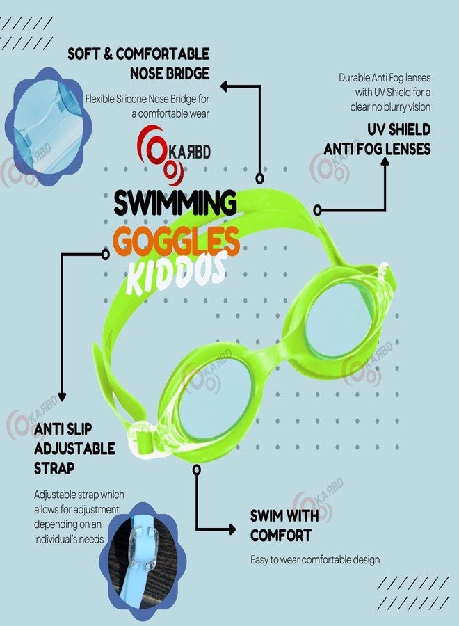 KARBD Swimming Goggles Kids Size with Anti Fog UV Protection Glasses - Kiddos Solid, Assorted G Multicolor - Image 2