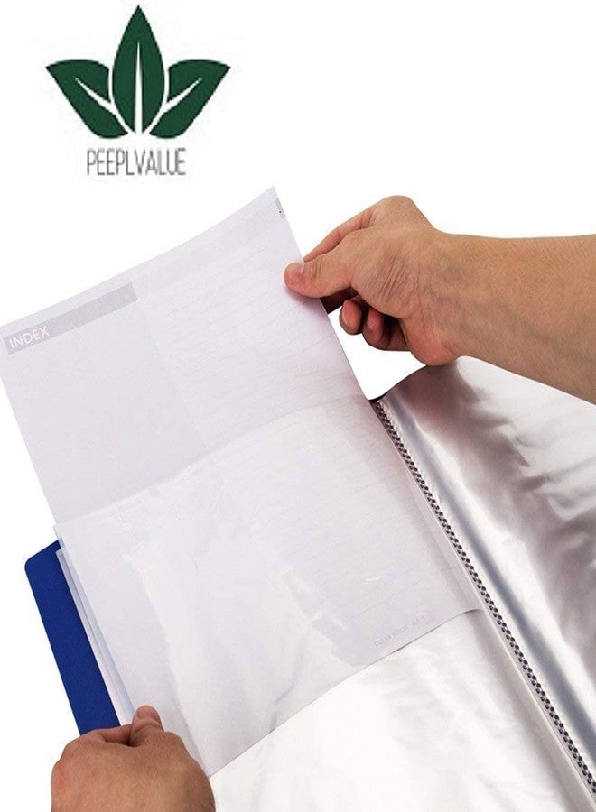 Peeplvalue مجموعة Peeplvalue من مجلدين عرض فاخرين، مقاس A4، 40 جيبًا، مجلدات عرض مع أكمام بلاستيكية شفافة، منظم مستندات للمدرسة والمكتب - Image 3
