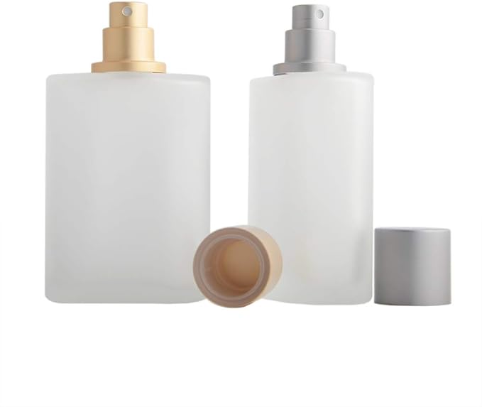 Enslz زجاجة عطر إنسلز مصنوعة من الزجاج المعتم 100 مل 34 أونصة بخاخ قابل لإعادة التعبئة زجاجة عطر فارغة للرجال والنساء رمادي فضي