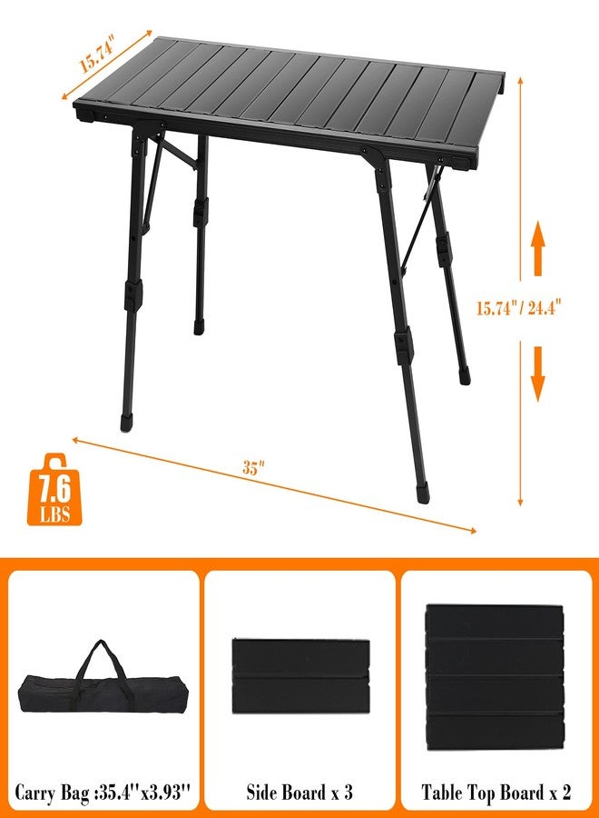 GRILL FORCE Folding Camping Table, Portable Outdoor IGT Camp Table, Foldable Picnic Table, Outdoor IGT Cook System with Carry Bag, Ultralight Aluminum, Adjustable Height, for Beach, Backyard,BBQ - Image 3