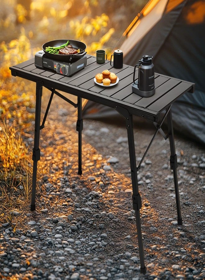 GRILL FORCE Folding Camping Table, Portable Outdoor IGT Camp Table, Foldable Picnic Table, Outdoor IGT Cook System with Carry Bag, Ultralight Aluminum, Adjustable Height, for Beach, Backyard,BBQ - Image 2