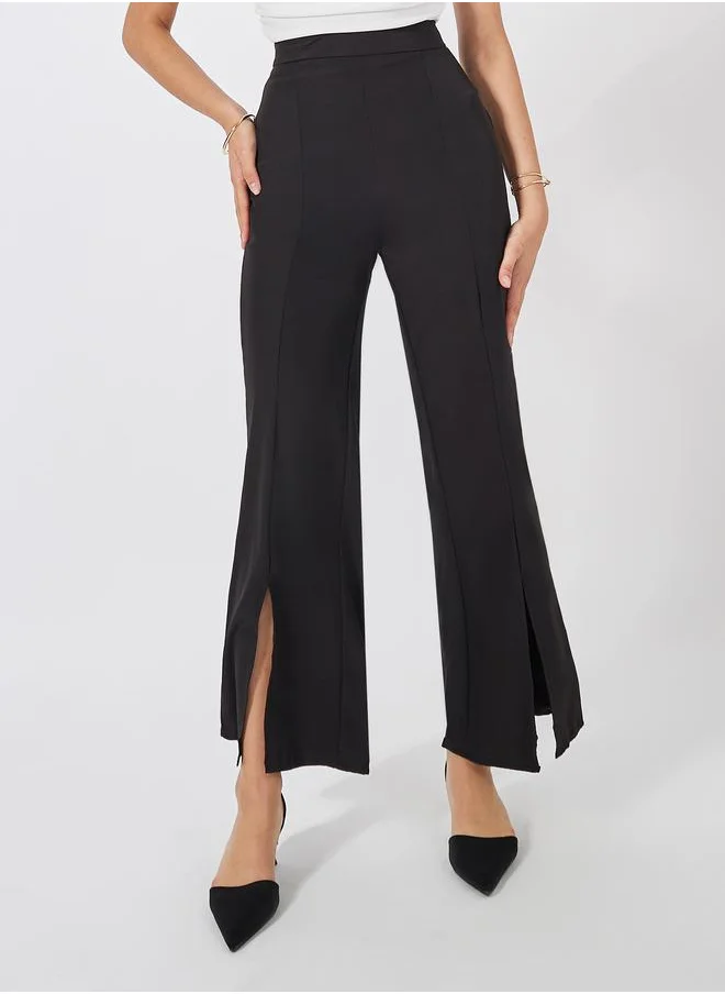 ستايلي Flowy Wide Leg Pants with Split Hem