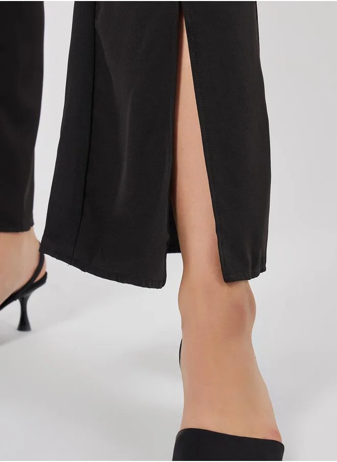 ستايلي Flowy Wide Leg Pants with Split Hem