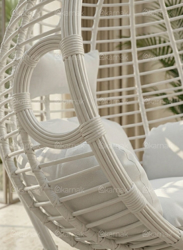 Karnak Faringham Heavy Duty Hanging Swing Chair Stand & Cushion (White) - Image 3
