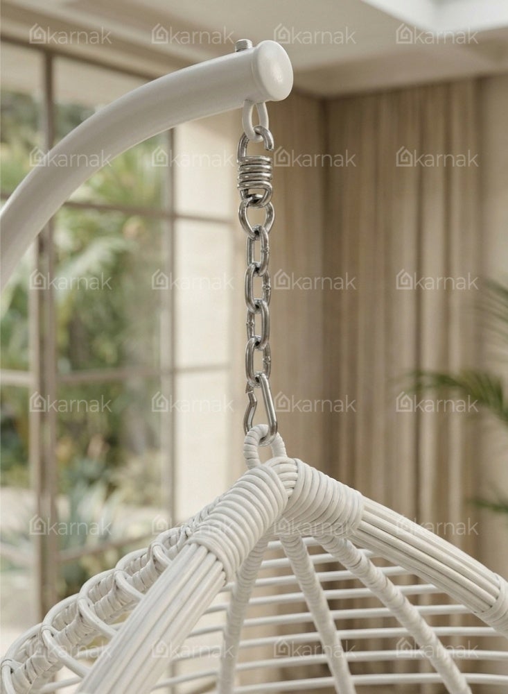 Karnak Faringham Heavy Duty Hanging Swing Chair Stand & Cushion (White) - Image 5