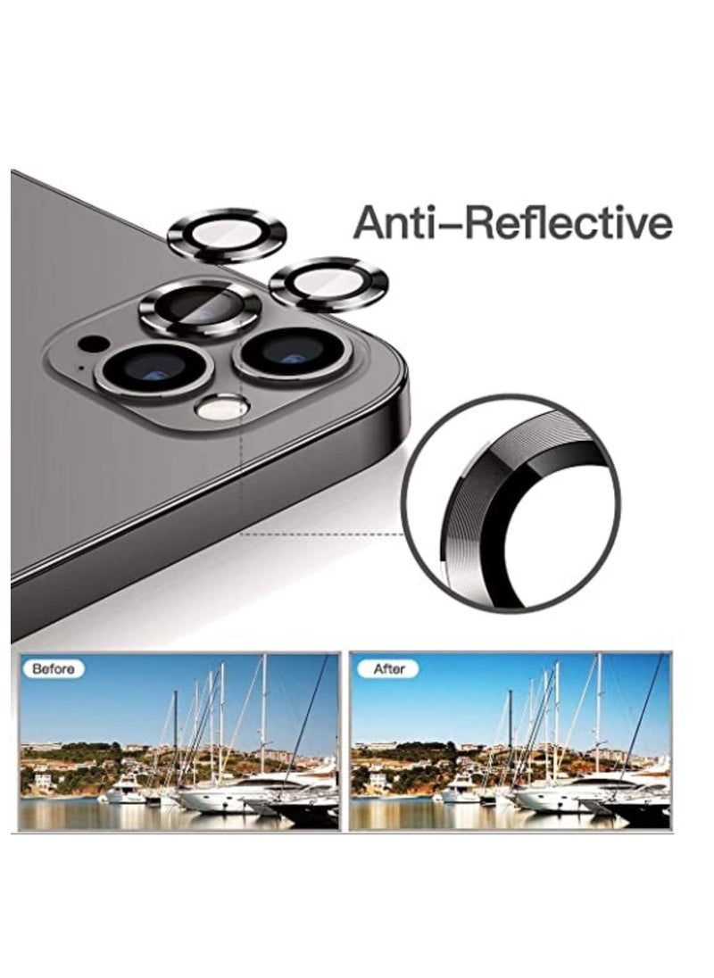 ELTRAZONE Camera Lens Protector for iPhone 12 | pro | Lens Protector (6.1/6.7) inch, Premium HD Tempered Glass Metal Ring - Image 4